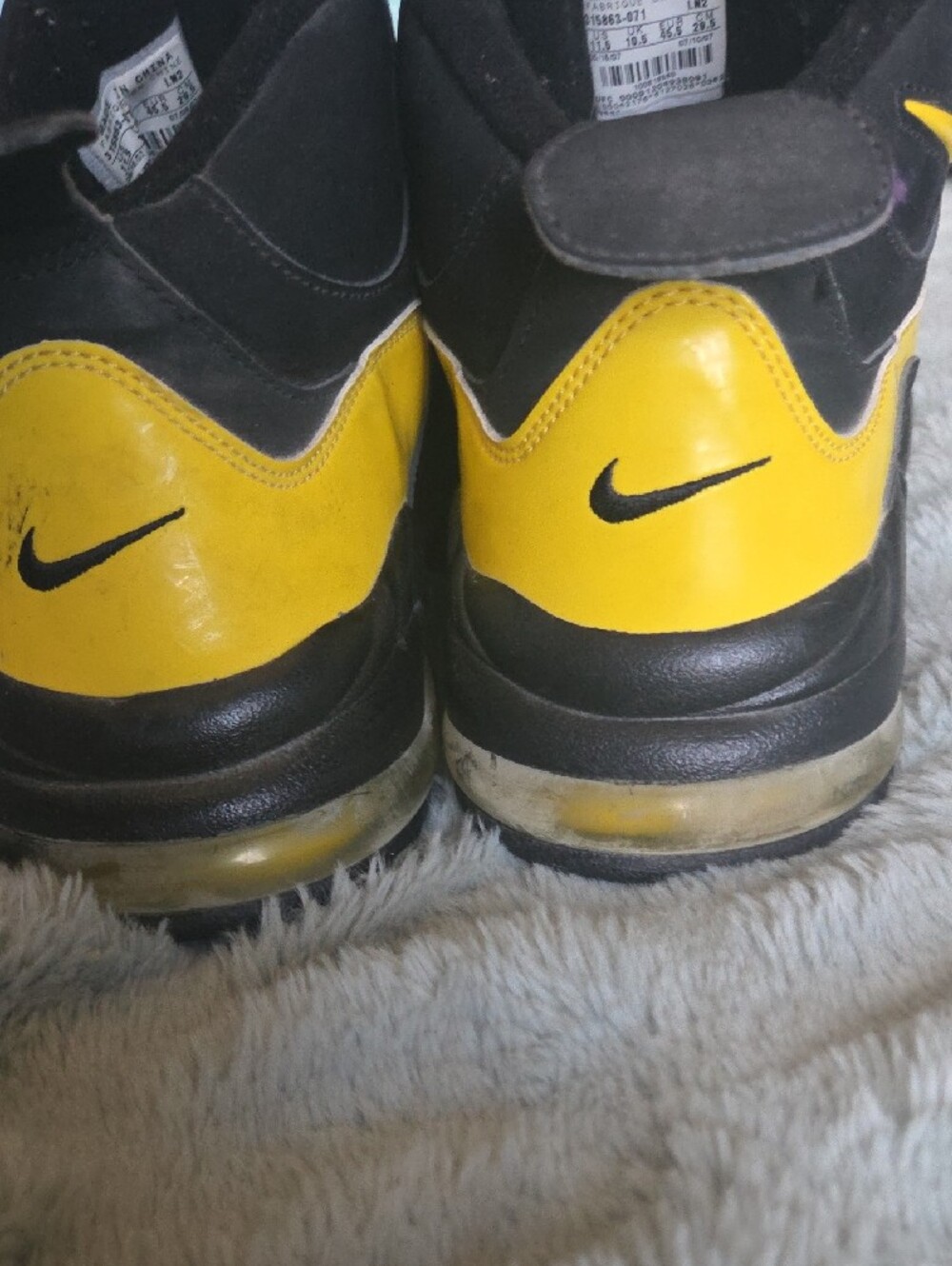 Nike Black Men’s Air Max Sensation Sneakers with Yellow Logo , Size 11. - Picture 3 of 6